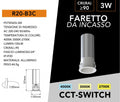 Faretto LED Rotondo da Incasso UNIVERSO R20-B 3W | CCT Selezionabile 3000K-4000K-6500K Bianco/Argento IP20