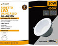 Faretto SMD LED da Incasso Rotondo Universo 30W – 3000 Lumen, Luce 4000K/6500K