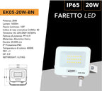 Proiettore SMD LED Slim UNIVERSO EK05-20W-B 20W - CCT - immagine 2