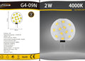 onfezione da 15 Pezzi Universo G4-09 – Lampadina LED G4, 2/2.5W, Disc SMD, CCT 3000K/4000K/6500K