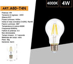 Lampadina LED E27 Universo - 4W Bulb A60 a Filamento, 360° - immagine 4