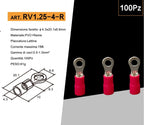 Confezione da 100 Pezzi - Capicorda Terminale ad Occhiello Isolato per Cavi da 0,5 mm² a 1,5 mm² - immagine 6