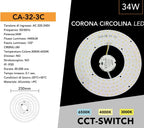 Plafoniera Circolare LED Magnetica T9 CCT 3in1 34W Ø23cm - immagine 6