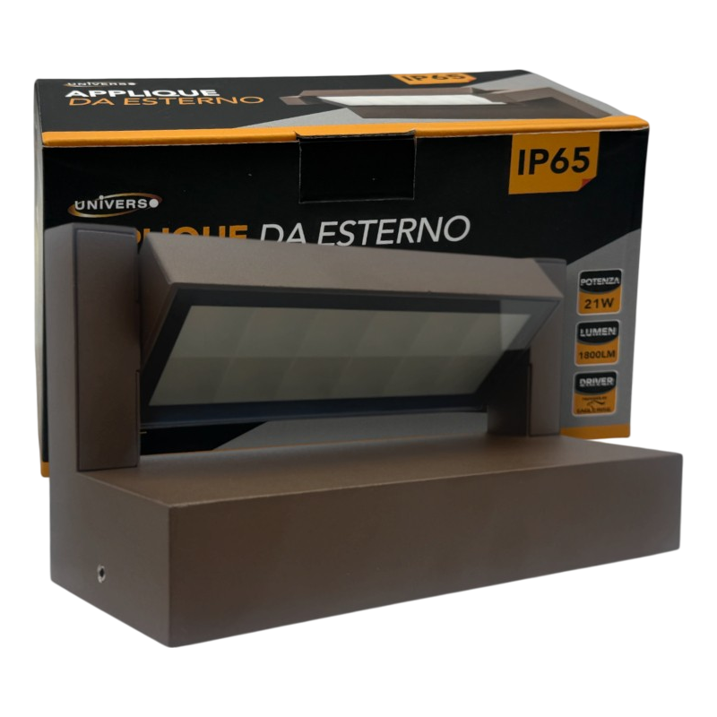 Applique LED da muro orientabile UNIVERSO 472-C3C 21W SMD con CCT 3in1 selezione colore 3000K 4000K 6500K IP65 per esterno