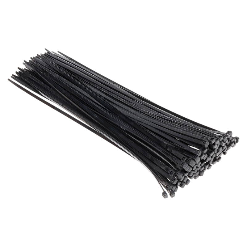 Confezione da 100 Pezzi – Fascette Serracavo Autobloccanti in Nylon Nero 4,8 mm x 300 mm