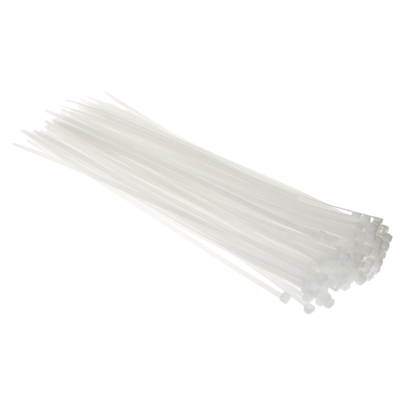 Confezione da 100 Pezzi – Fascette Serracavo Autobloccanti in Nylon Bianco 4,8 mm x 350 mm