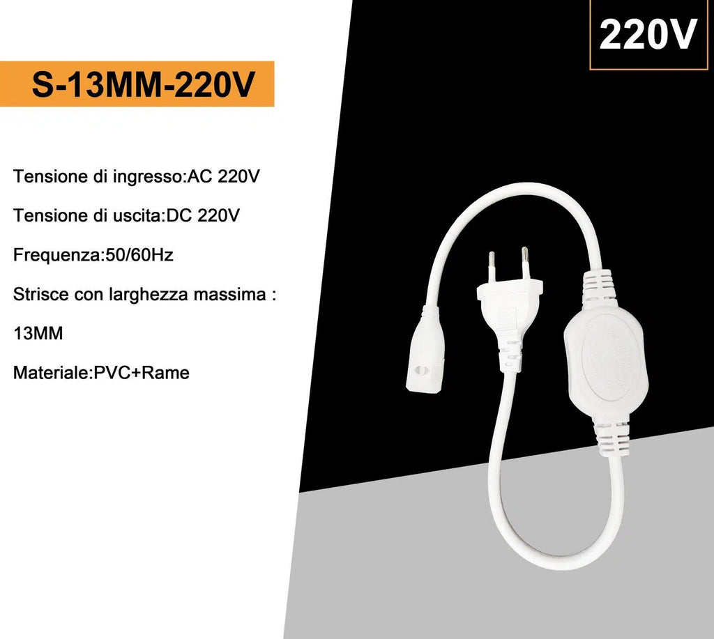 Kit LED Driver 220V per Strisce LED 220V SMD 2835 13mm