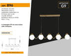 Lampadario a Sospensione Twister con 5 Sfere in Vetro - immagine 5