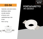 Portafaretto Rotondo da Incasso a Scomparsa in Gesso - immagine 4