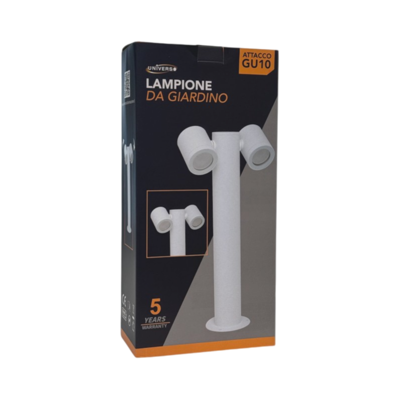Lampione da giardino UNIVERSO 539PB-B440-B 45 cm con diffusori orientabili attacco GU10 IP44 per esterno