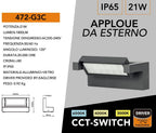 Lampada Applique LED da Muro Universo 472-G3C - Testa - immagine 7
