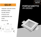 Portafaretto Quadrato da Incasso in Gesso Verniciabile - Per - immagine 3