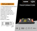 Alimentatore slim metallico stabilizzato - FHYLA100W12V - immagine 4
