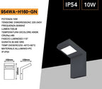 UNIVERSO 954WA-H160-GN APPLIQUE LED DA ESTERNO 10W SMD IP54 - immagine 6
