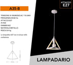 Lampadario a Sospensione Pendente - Forma Triangolare con - immagine 6