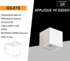Plafoniera Applique Portafaretto in Gesso a Cubo - Montaggio - immagine 4