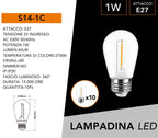 CONFEZIONE 10 PEZZI UNIVERSO S14-1C LAMPADINA LED SMD - immagine 4
