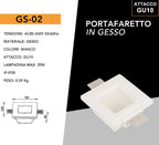 Portafaretto Quadrato da Incasso in Gesso con Copertura in - immagine 4