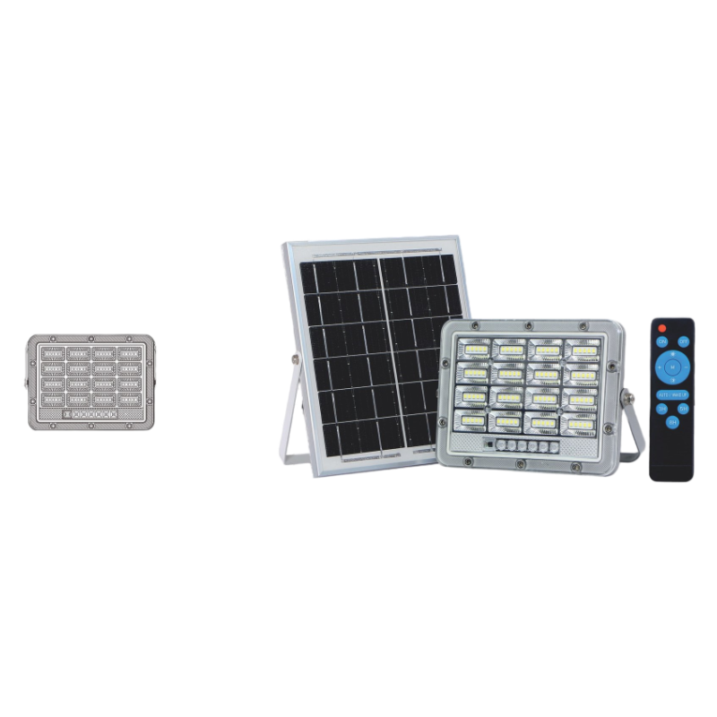 Proiettore LED Solare UNIVERSO TK08-50W | 500 Lumen IP65 Grigio con Pannello Solare e Telecomando