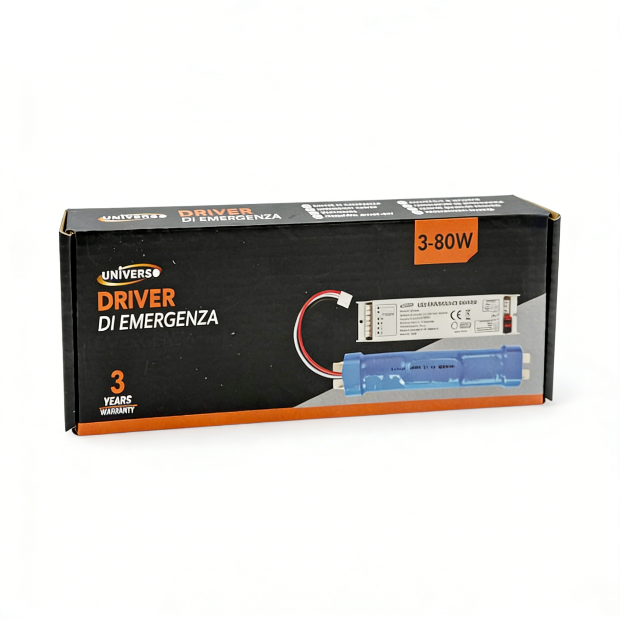 Driver di Emergenza Universale EM-80W per LED 3W-80W | Autonomia 300 Min | Uscita DC 220V