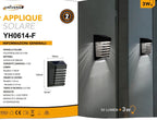 Faretto Applique LED da Giardino 3W con Pannello Solare - Ricaricabile, Esterno, IP65 - immagine 4