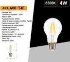 Lampadina LED E27 Universo - 4W Bulb A60 a Filamento, 360° - immagine 5