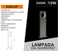 Lampada LED da Giardino 12W – Alluminio Grigio, Fissaggio a Terra, IP65, Lampione 500 mm, 600 Lumen