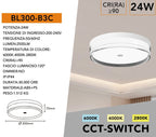 Plafoniera Circolare SMD LED UNIVERSO BL300-B3C 24W - Switch - immagine 5