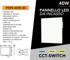 Pannello LED Slim Quadrato UNIVERSO P595-40W-3C 60x60 40W - immagine 5