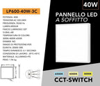 Pannello LED SMD Quadrato UNIVERSO LP600-40W-3C 60x60 40W - immagine 6
