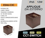 Applique da muro doppia LED COB 12W UNIVERSO ES46-C3C con - immagine 7
