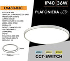Plafoniera Ultra Slim SMD LED Rotonda UNIVERSO LV-480-B3C - immagine 7
