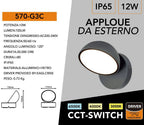 Lampada Applique LED da Muro Universo 570-G3C - Testa - immagine 8