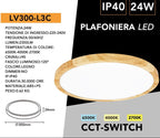 Plafoniera Ultra Slim Rotonda Effetto Legno - LV-300-L3C - immagine 6