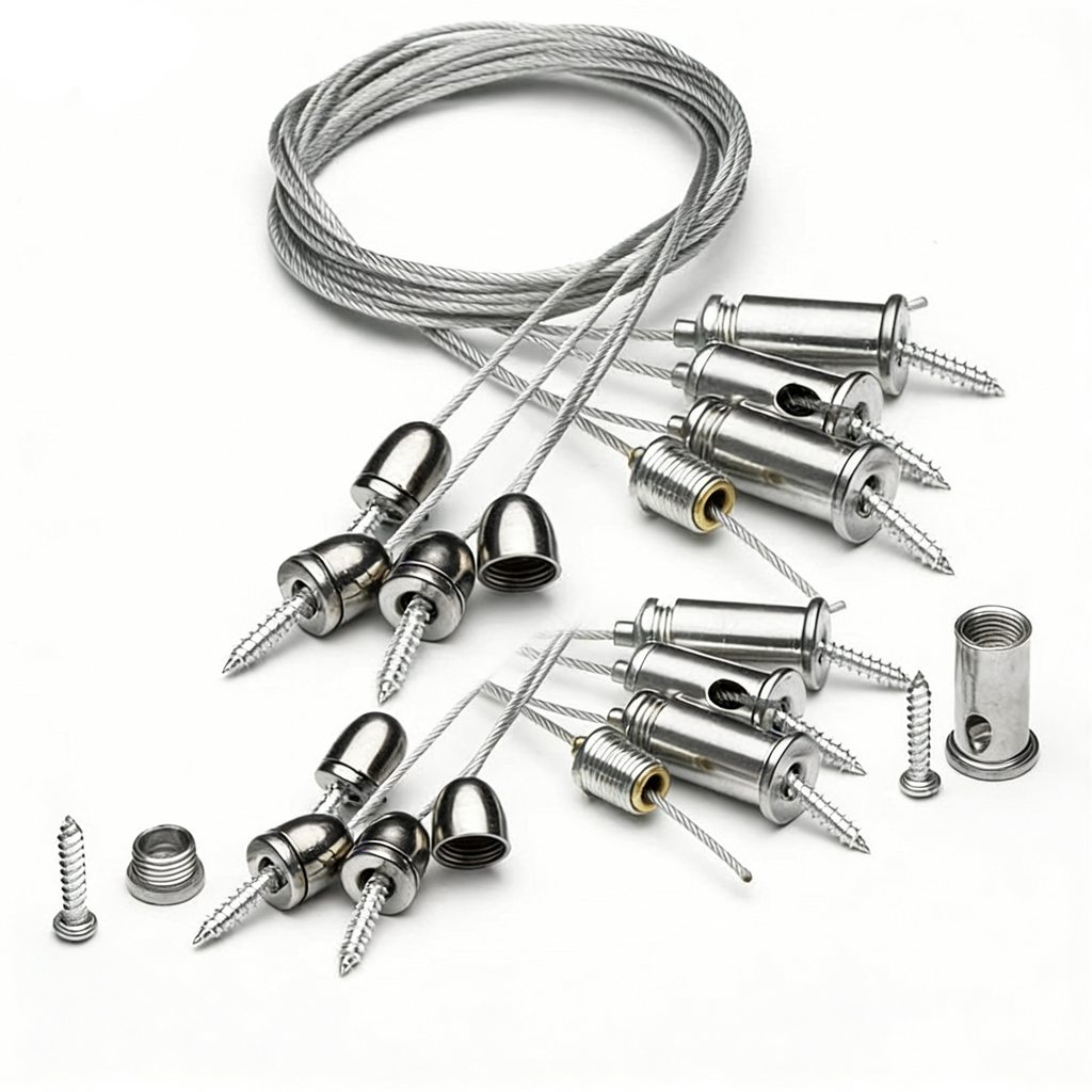 Kit Sospensione UNIVERSO per Pannelli LED 30x30 60x60 120x60 120x30 | Cavo 1.2 Metri