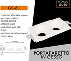 Portafaretto Doppio Rettangolare da Incasso in Gesso - immagine 6