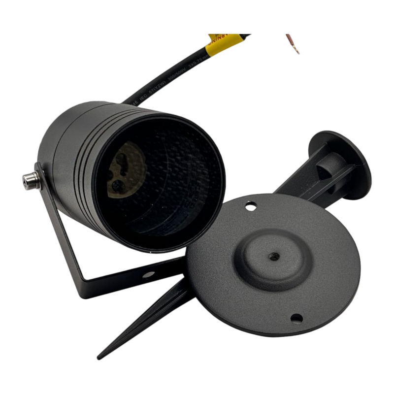Universo 837WA-B80-G Portafaretto da Giardino con Portalampada per Lampadine GU10 Picchetto da Interramento Alluminio Nero IP65