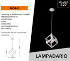 Lampadario a Sospensione Pendente - Forma Cubo con Attacco - immagine 4
