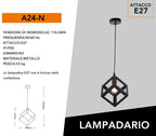Lampadario a Sospensione Pendente - Forma Cubo con Attacco - immagine 5