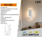Applique LED Rettangolare 12W - 650 Lumen da Interno - immagine 5