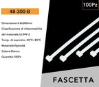 Confezione da 100 Pezzi - Fascette Serracavo - 48-300-B - immagine 4