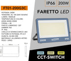 Proiettore LED Ultra Slim SMD UNIVERSO FT01-200G3C 200W - immagine 4