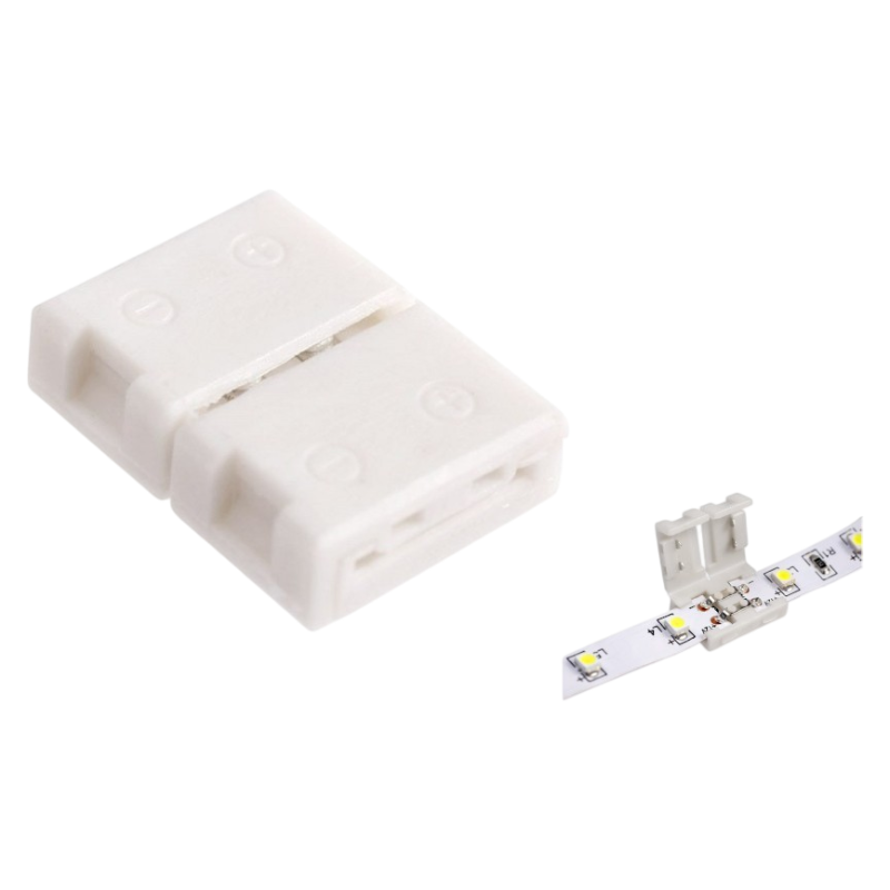 Giunto Connettore per Strip LED Monocolore 2 Pin 8mm | Spinotto 12V/24V SMD | Confezione 5 Pezzi