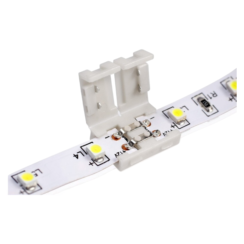 Giunto Connettore per Strip LED Monocolore 2 Pin 8mm | Spinotto 12V/24V SMD | Confezione 5 Pezzi