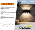 Applique LED da Muro Nera a Doppia Emissione Luminosa 16W - immagine 7