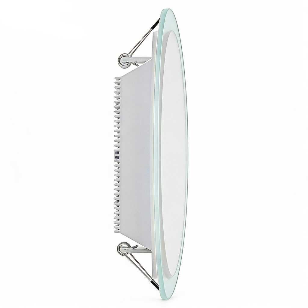 Pannello LED Slim Rotondo in Vetro 18W 1800 Lumen | CCT Regolabile 3000K-4000K-6500K