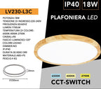 Plafoniera Ultra Slim Rotonda Effetto Legno - LV-230-L3C - immagine 6