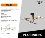 Plafoniera Lampadario da Soffitto Stile Moderno - Aste - immagine 5