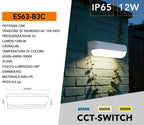Applique LED Bianca 12W - Lampada Impermeabile IP65 da - immagine 4