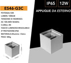 Applique Lampada da Muro Grigia - Doppio LED COB 12W con - immagine 6